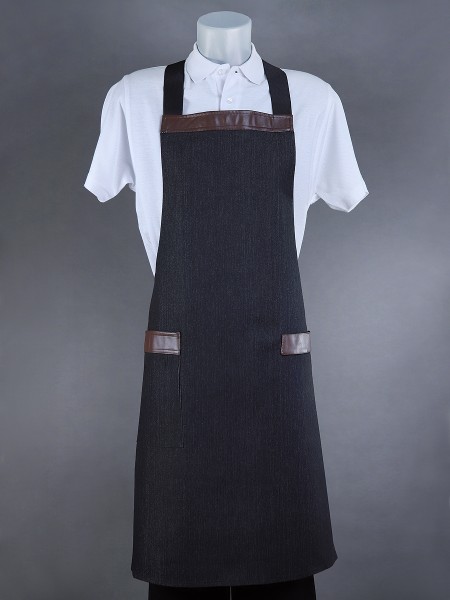 Crossover denim bib apron (AP43)