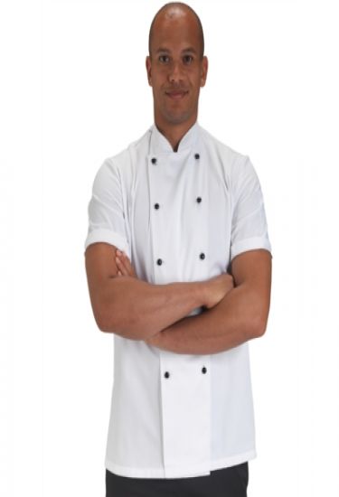 Denny's lightweight white short sleeve chefs jacket (DD 20S)
