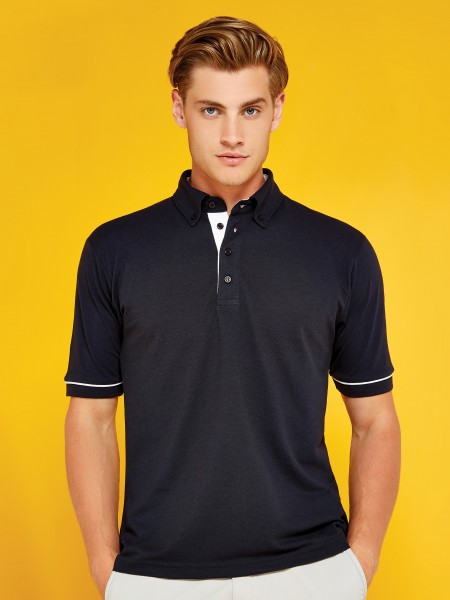 Button Down Contrast Polo (KK449)