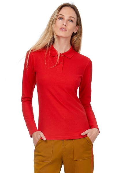 Women Long Sleeved open hem  Polo shirt  ID001 LSL/women