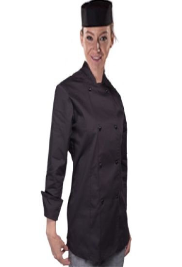 Denny's women's standard length chefs jacket 