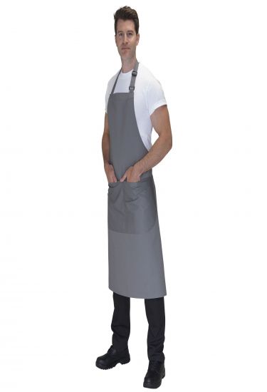 Cotton bib apron with pocket