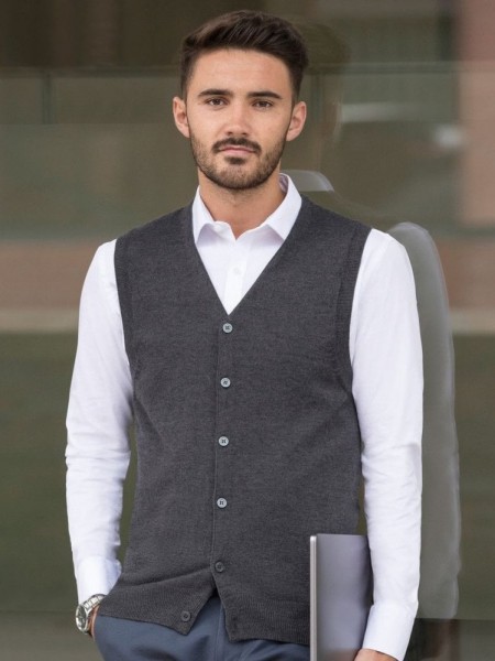 Men’s V-Neck Sleeveless Cardigan (R719M)