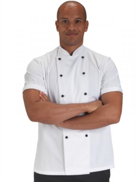 Denny's lightweight white short sleeve chefs jacket (DD 20S)