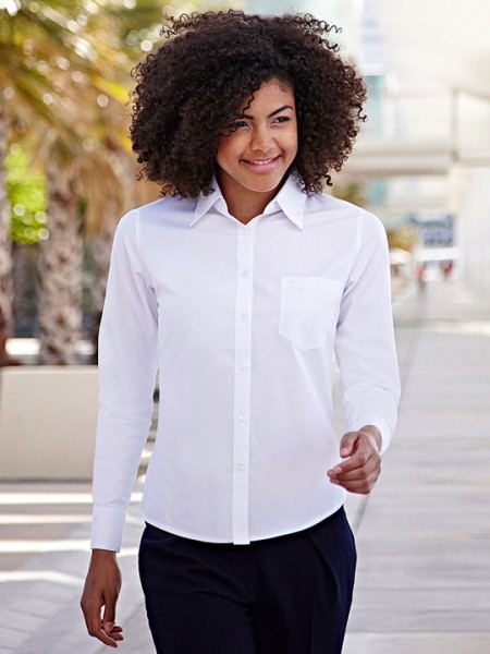 LADY-FIT LONG SLEEVE POPLIN SHIRT 