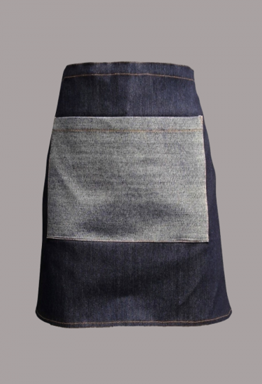 Denim waist apron with contrasting pocket  (AP63)