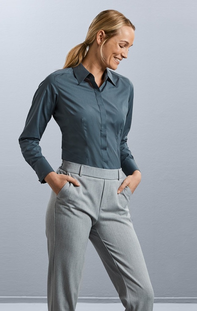 Ladies’ Long Sleeve Fitted Shirt (R924F)