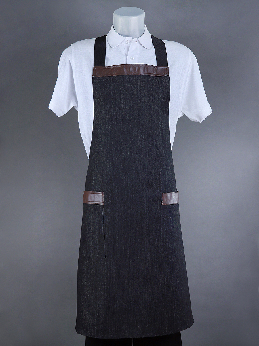 Crossover denim bib apron (AP43)