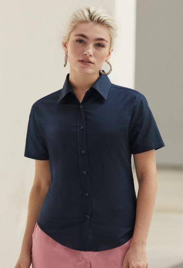 LADY-FIT SHORT SLEEVE OXFORD SHIRT (65-000)